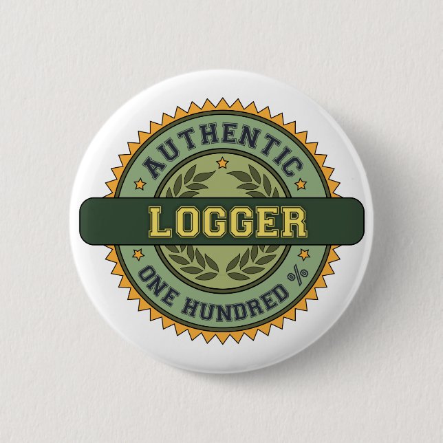 Authentic Logger 6 Cm Round Badge (Front)