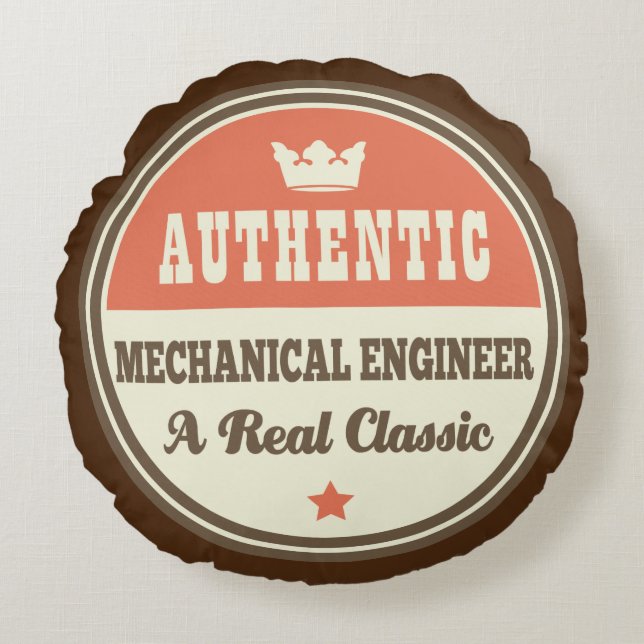 Authentic Mechanical Engineer Vintage Gift Idea Round Cushion (Front)
