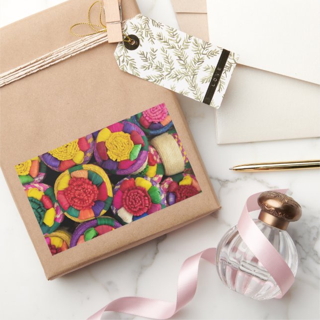 Authentic Mexican Wicker Baskets Rectangular Sticker (Gifting)