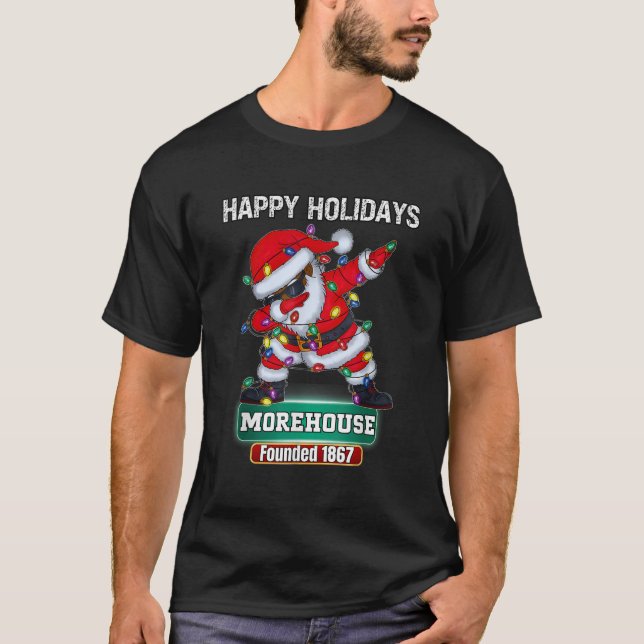 Authentic Morehouse HBCU Holiday  Unisex Black Sma T-Shirt (Front)