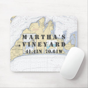 Authentic Nautical Martha's Vineyard Vintage Map Mouse Pad