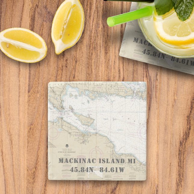 🧭 Authentic Nautical Michigan Mackinac Island Stone Coaster (🧭 Authentic Nautical Michigan Mackinac Island Stone Coaster
)