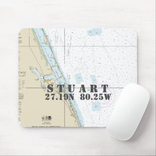 Authentic Nautical Stuart FL Latitude Longitude Mouse Pad