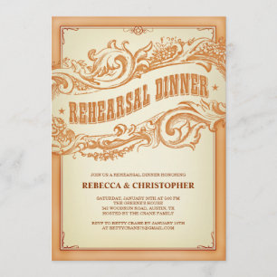 Authentic Old Western Rehearsal Dinner Invitation