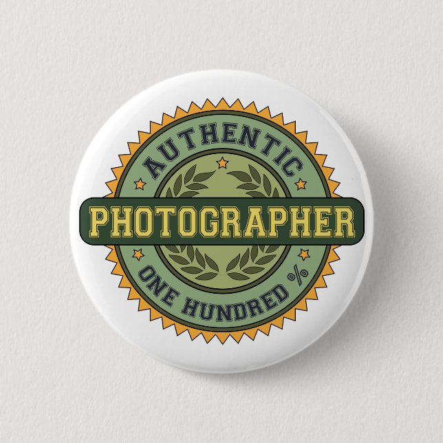 Authentic Photographer 6 Cm Round Badge (Front)