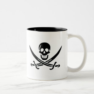 Authentic Pirate Flag of Jack Rackam Two-Tone Coffee Mug
