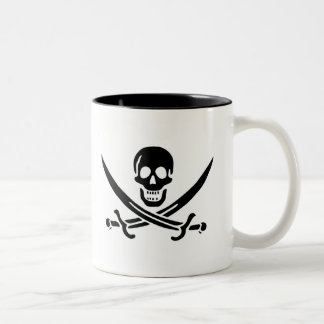 Authentic Pirate Flag of Jack Rackam Two-Tone Coffee Mug