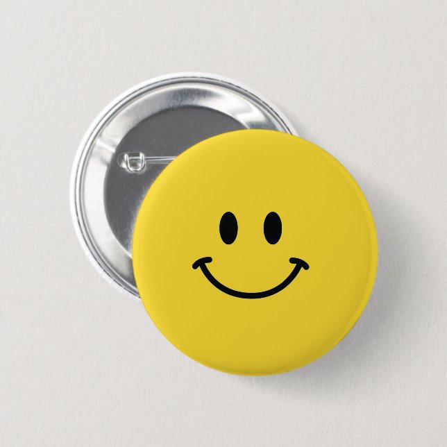 Authentic Smiley Face 6 Cm Round Badge (Front & Back)