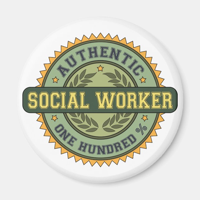 Authentic Social Worker Magnet (Front)