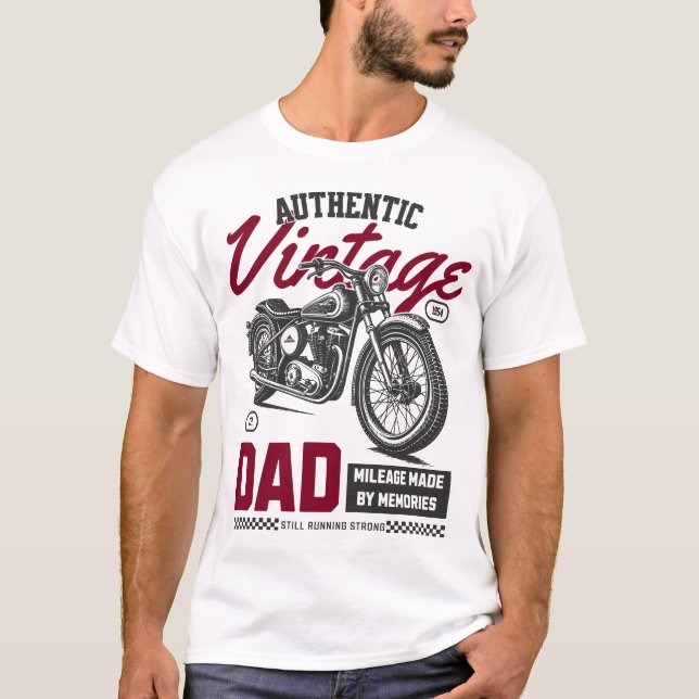 Authentic Vintage Dad Motorcycle T-Shirt – Classic (Front)