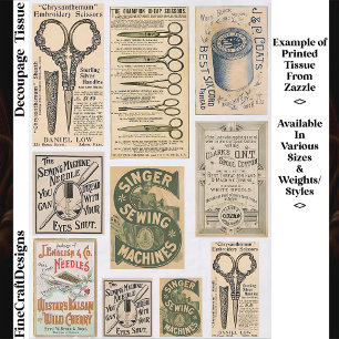 Authentic Vintage Sewing Adverts ES1 Decoupage Tissue Paper