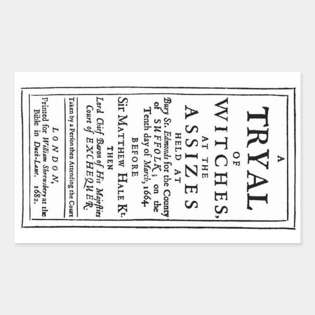 Authentic Witch Trials Poster Rectangular Sticker (Front)