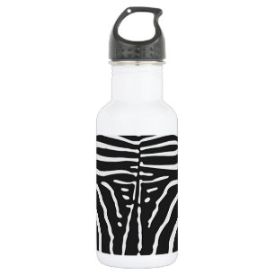 Authentic Zebra Skin Print - black white stripe 532 Ml Water Bottle