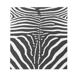 Authentic Zebra Skin Print - black white stripe Notepad