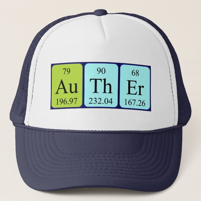 Auther periodic table name hat (Front)