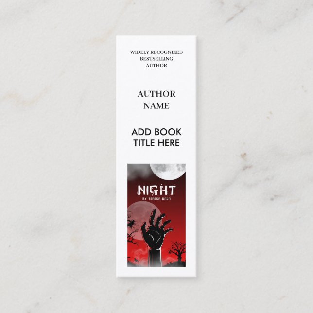 Author Book Launch Minimal Promo Bookmark Card (Front)