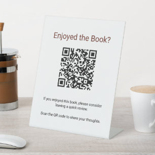 Author Book Launch Scan to Review Dispaly Pedestal Sign