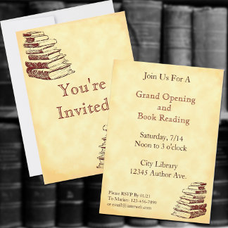 Author Book Party Vintage Art Custom 5x7" Invitation