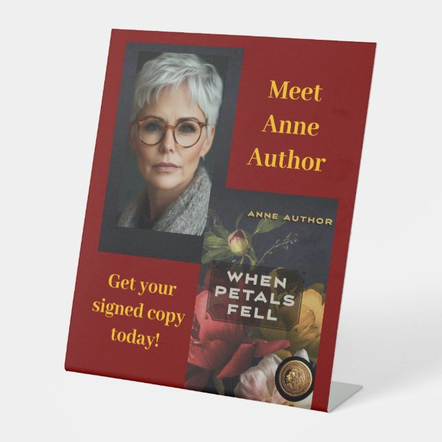 Author Event Table Signage and Photos Pedestal Sign (Front)
