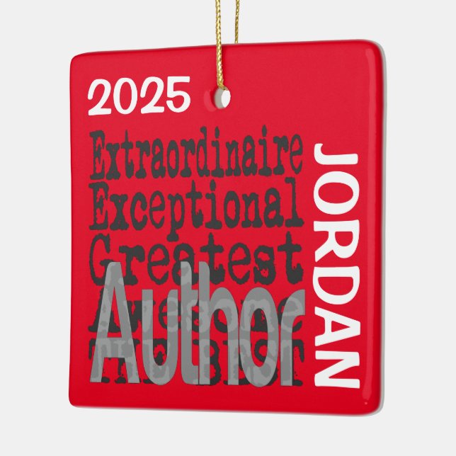 Author Extraordinaire CUSTOM Ceramic Ornament (Left)