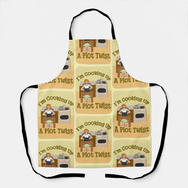 Author Housewife Snarky Retro Plot Twist Apron (Front)