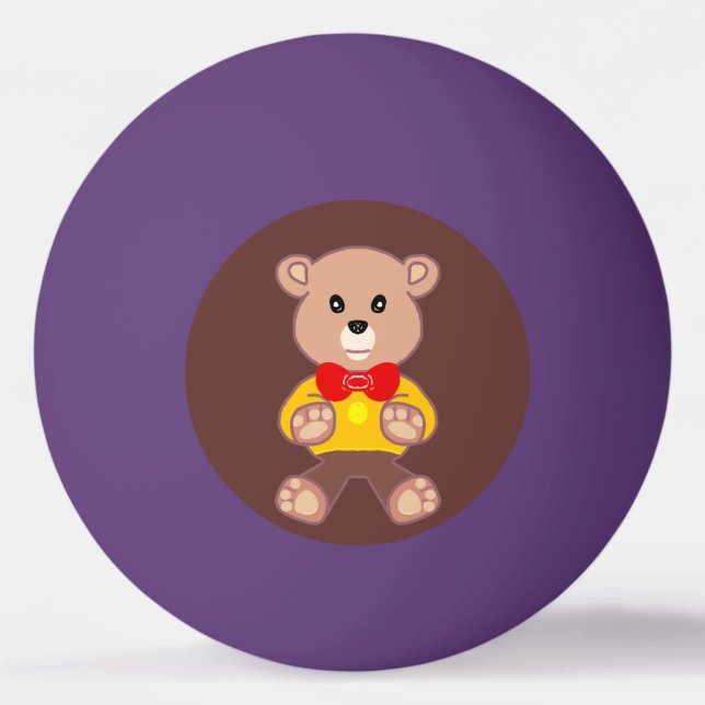 Author K.E.C. Teddy Bear Ping Pong Ball (Front)