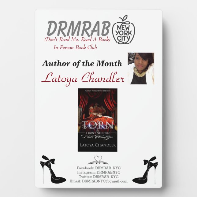 Author photo Plaque (Front)