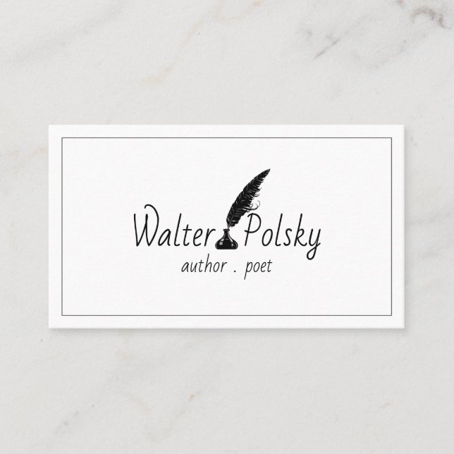 Author Poet Writer Blogger Business Card (Front)