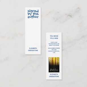 Author Promotional Signed Blue Mini Bookmark Business Card