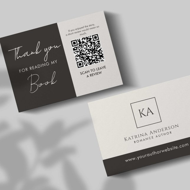 Author QR Code Book Review Request Minimal  Enclosure Card (Creator Uploaded)