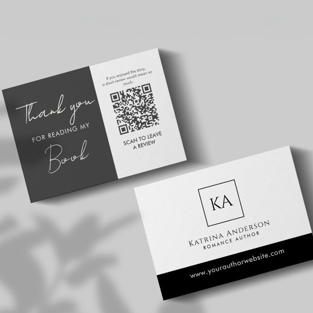 Author QR Code Book Review Request Minimal  Enclosure Card (Creator Uploaded)