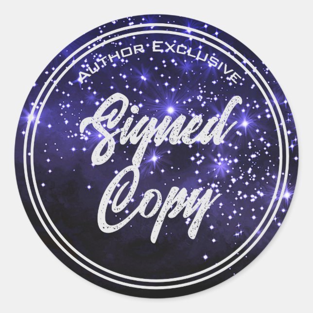 Author Signed Copy Galaxy Classic Round Sticker (Front)