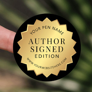Author Signed Edition Gold Book Signing Sticker