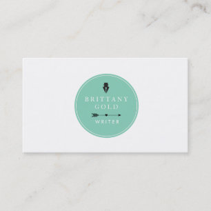 Author, Writer Business Card - Chic Gold and Black