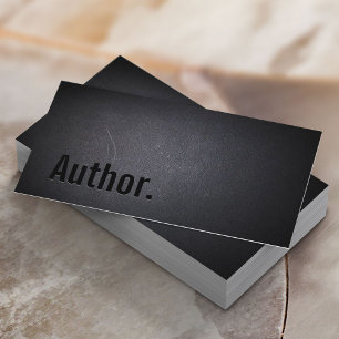 Author Writer Elegant Black Minimalist Bold Text Business Card