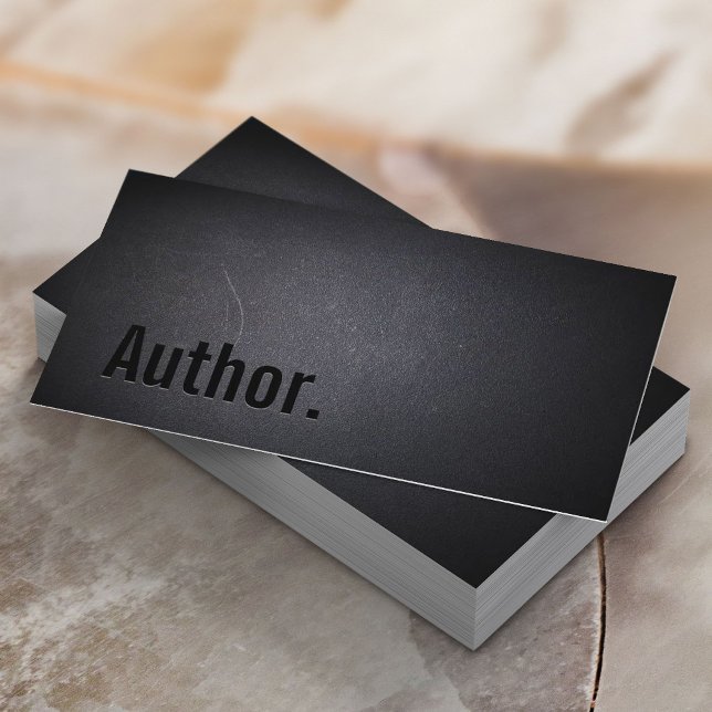 Author Writer Elegant Black Minimalist Bold Text Business Card (Creator Uploaded)
