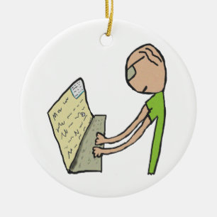 Author Writing Ceramic Ornament