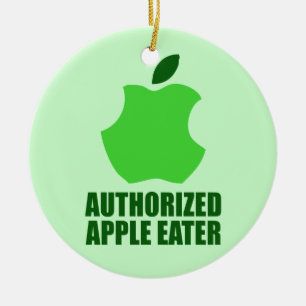 Authorised Apple Eater Ceramic Tree Decoration