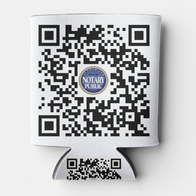 Authorised Notary Public qr-code Can Cooler (Front)