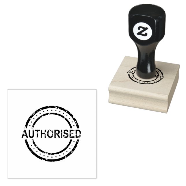 AUTHORISED Text Circular Layout Jet Black Colour  Rubber Stamp (Stamped)
