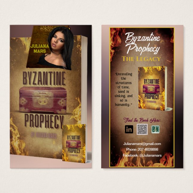 Author's Book Promotional Material Profile Cards (Front & Back)