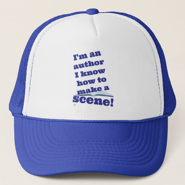 Authors Can Make a Scene Fun Novel Time Trucker Hat (Front)