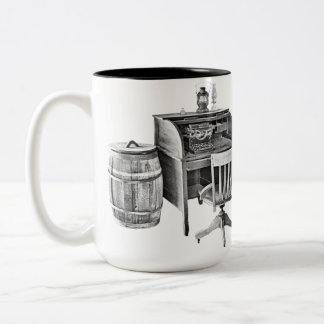 Author's Perch - Writer's Desk - Antique Typewrite Two-Tone Coffee Mug