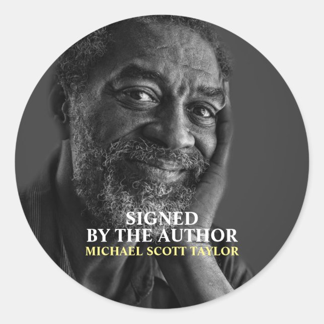 Author's Photo "Signed by the Author" Book Signing Classic Round Sticker (Front)
