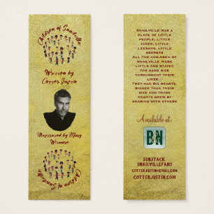 Author's Promotional Bookmark Gold Burgundy