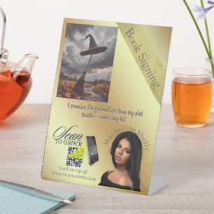 Author's Promotional Rose Gold Pedestal Sign
