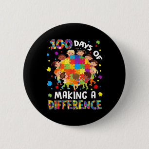 Autism 100 Days 100th Day Of School Teacher Autism 6 Cm Round Badge