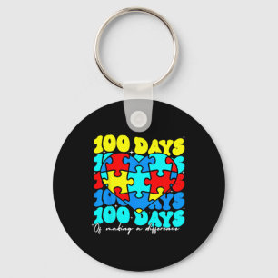 Autism 100 Days 100th Day Of School Teacher Autism Key Ring
