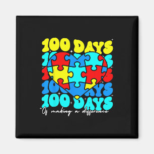 Autism 100 Days 100th Day Of School Teacher Autism Magnet