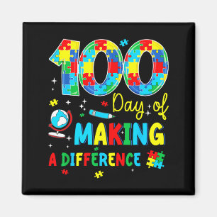 Autism 100 Days 100th Day of School Teacher Autism Magnet